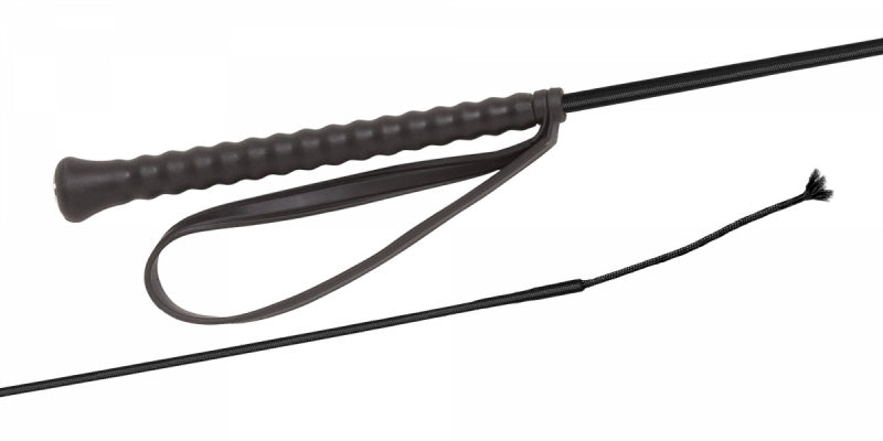 Fleck Riding Crop Nylon Loop Black 80CM