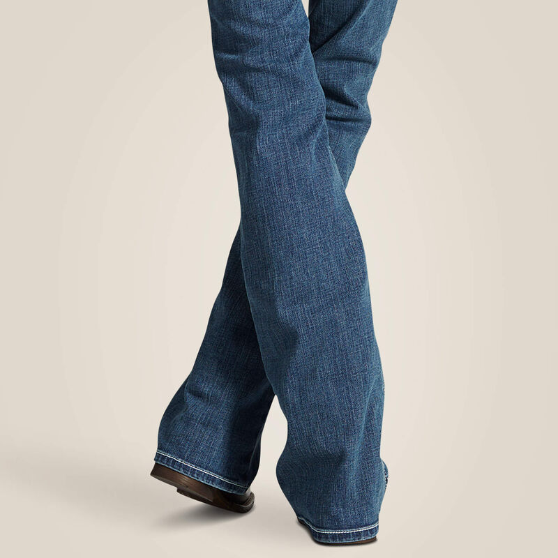 Ariat Women's R.E.A.L. Mid Rise Whipstitch Boot Cut Jean