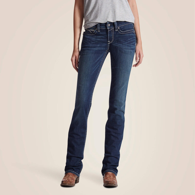 Ariat Women's R.E.A.L. Mid Rise Icon Straight Stackable Jean