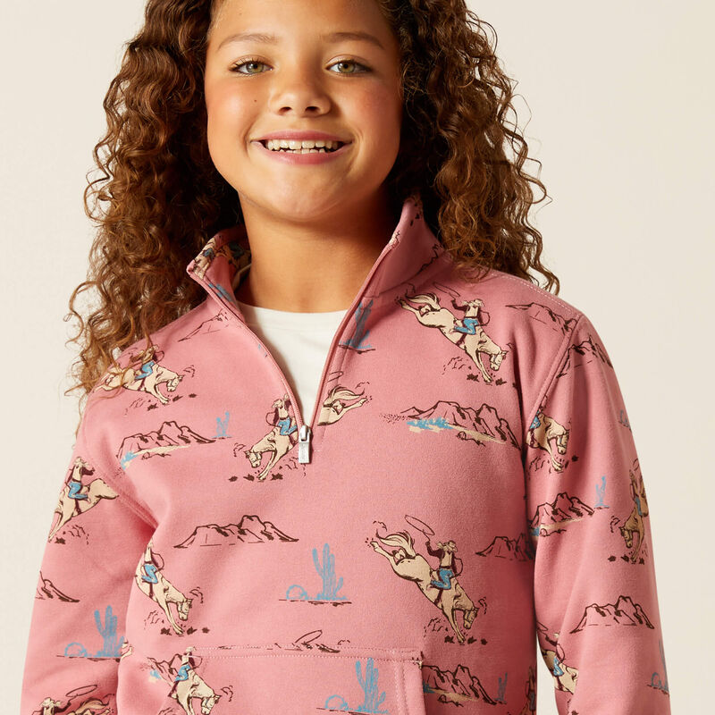Ariat Kid's Bronc Scene 1/4 Zip Sweatshirt AW25
