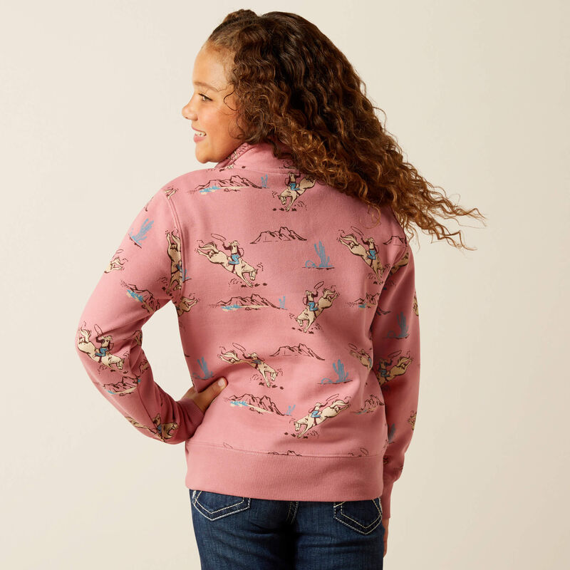 Ariat Kid's Bronc Scene 1/4 Zip Sweatshirt AW25