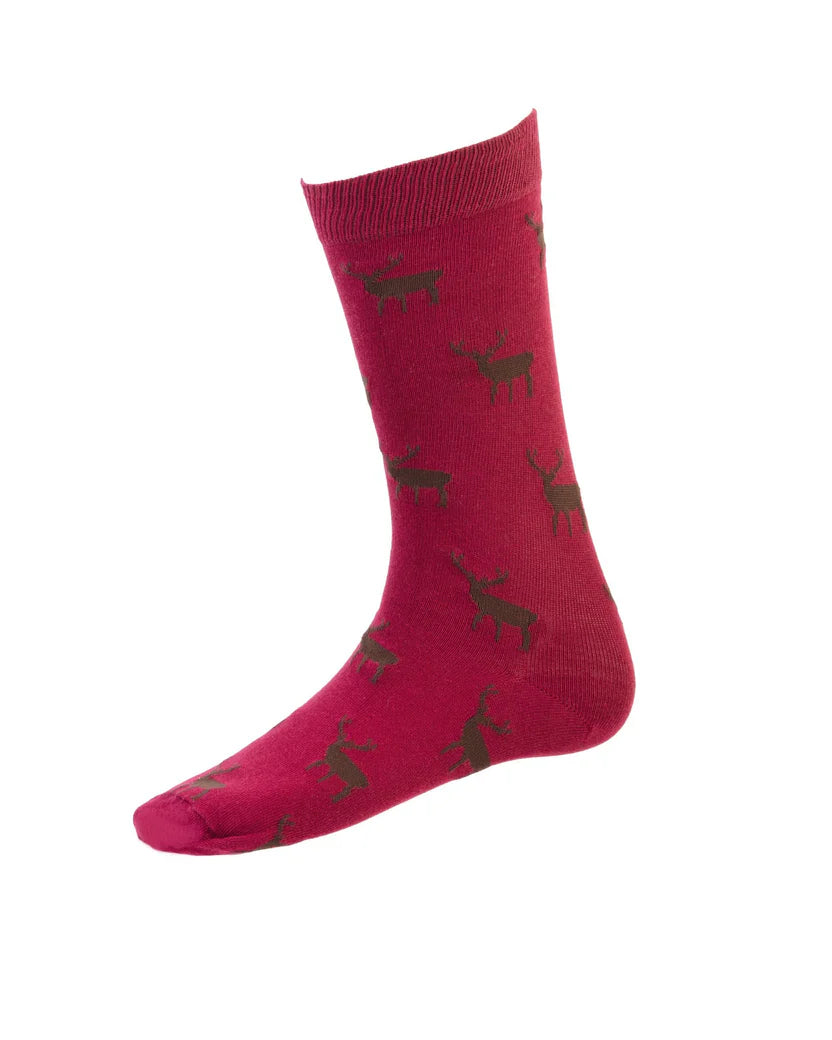 House Of Cheviot Cotton Stag Socks