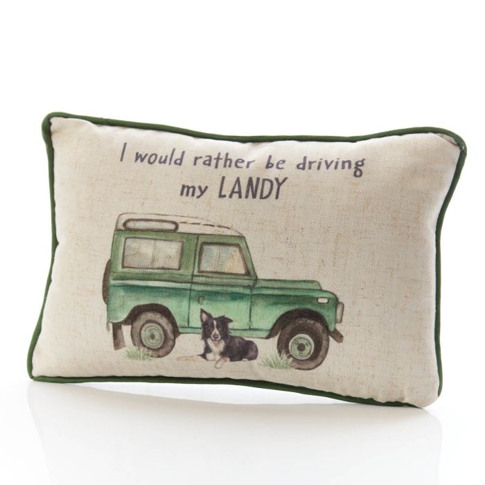 Langs 'I would rather be driving my Landy' Cushion