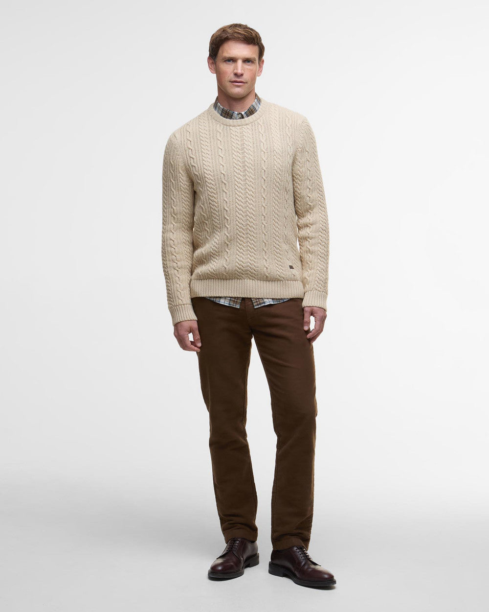 Barbour Men's Lowfen Cable Crew Neck Jumper AW25