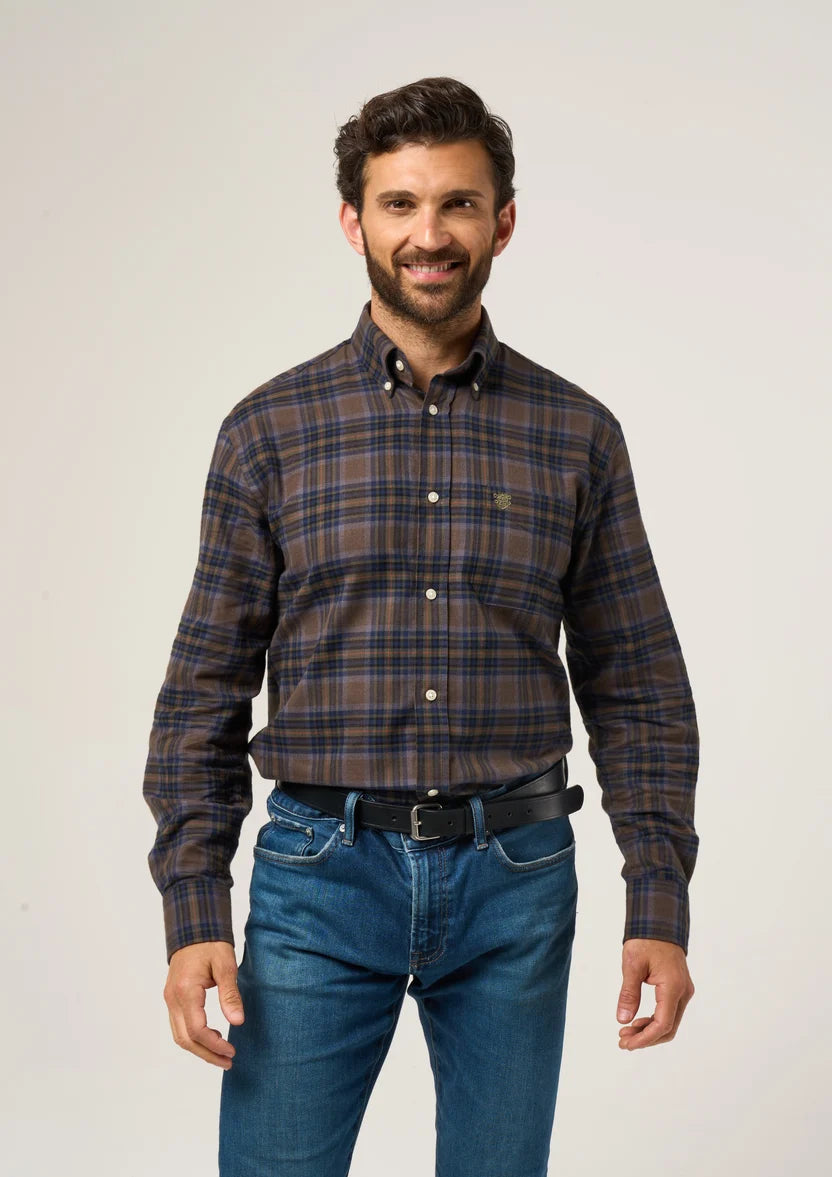Alan Paine Men's Ilkley Flannel Button Down Shirt - Shooting Fit
