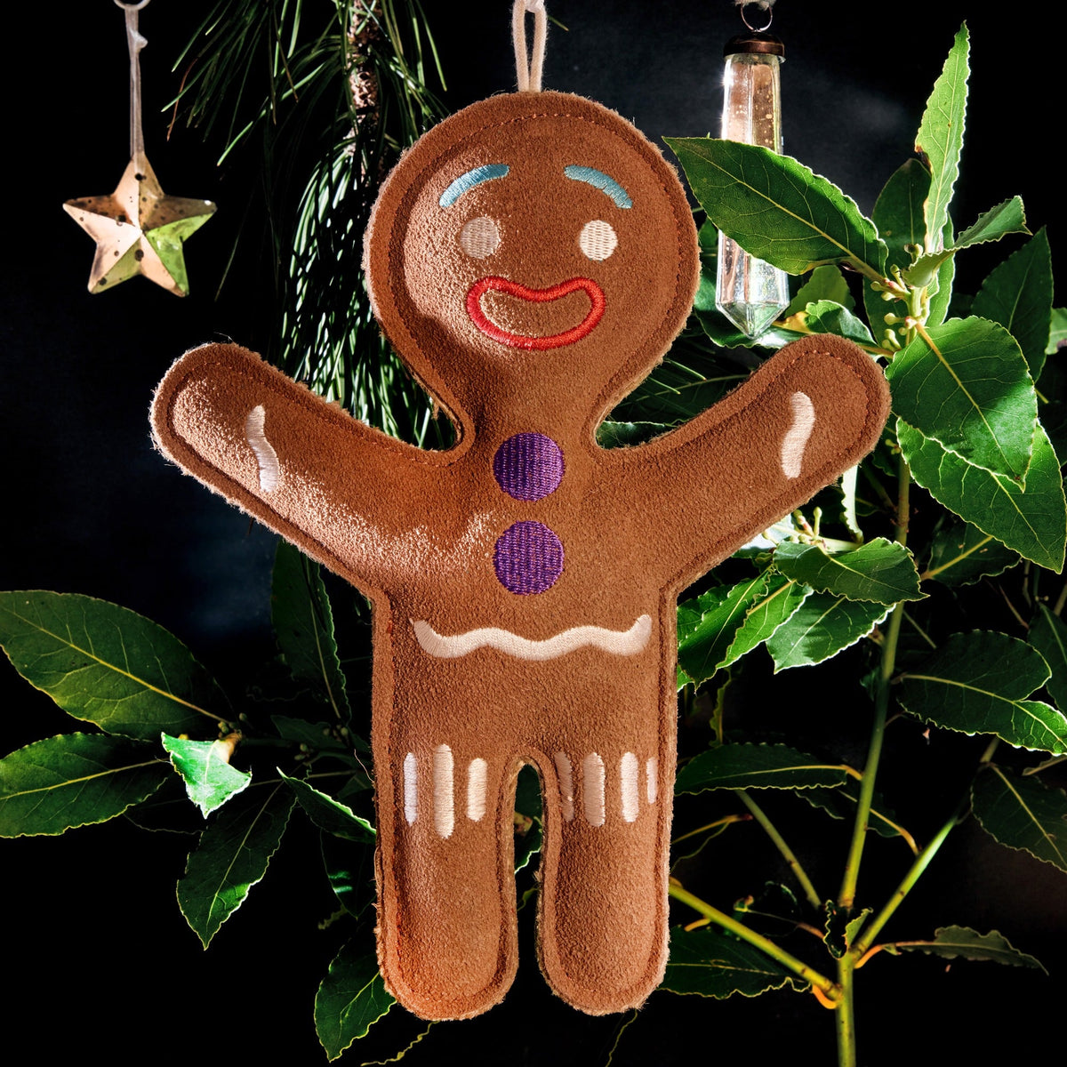 Green & Wilds Jean Genie the Gingerbread Christmas ECO Dog Toy