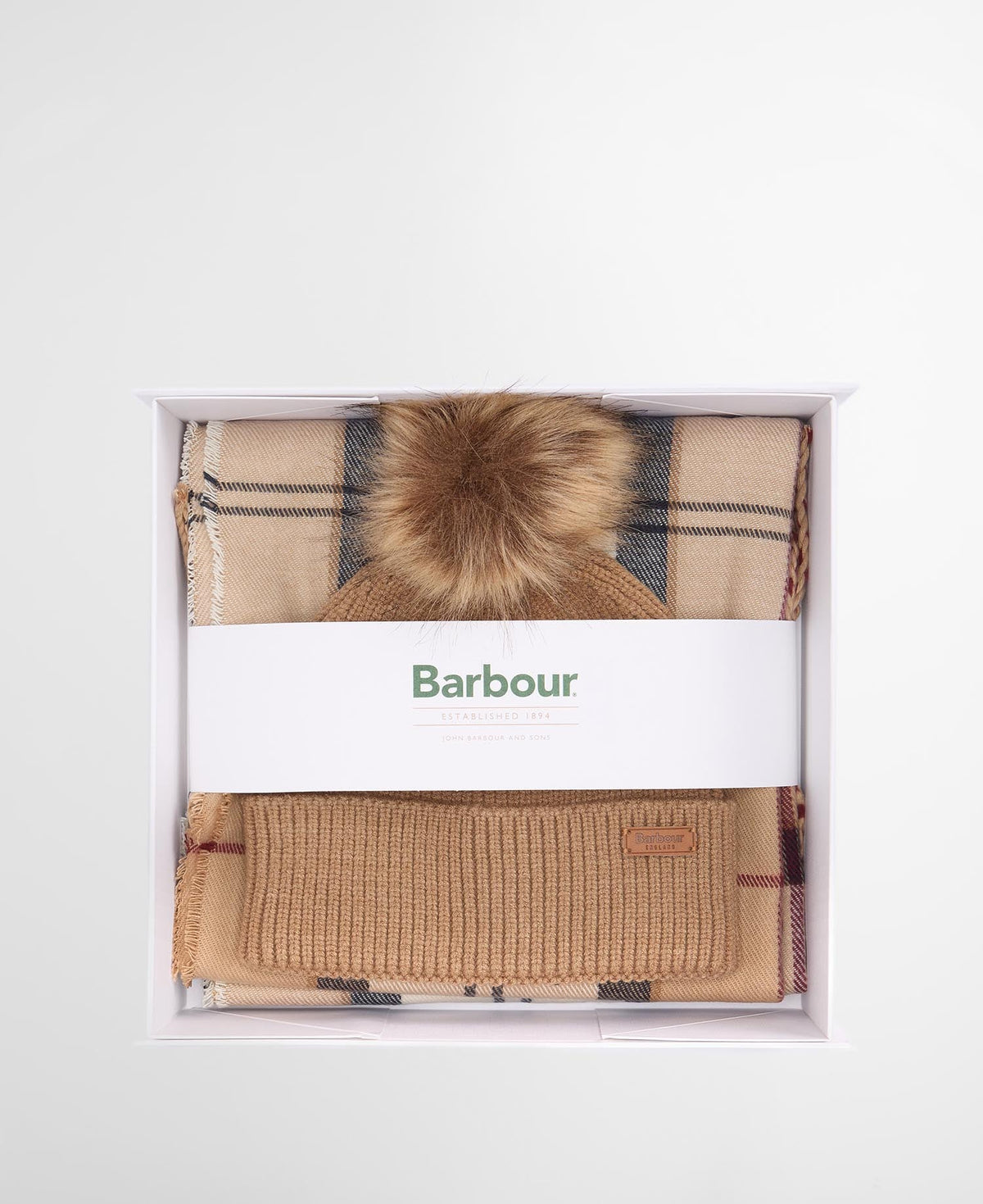 Barbour Dover Beanie & Hailes Scarf Gift Set