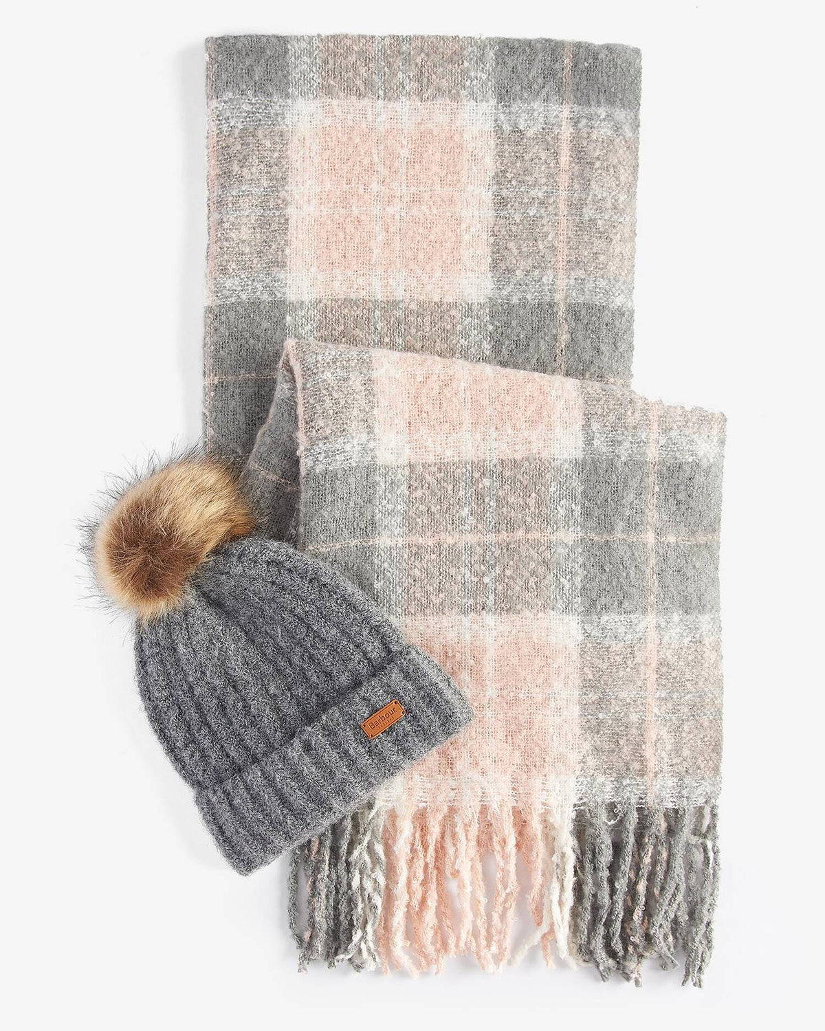 Barbour Saltburn Beanie & Tartan Scarf Gift Set