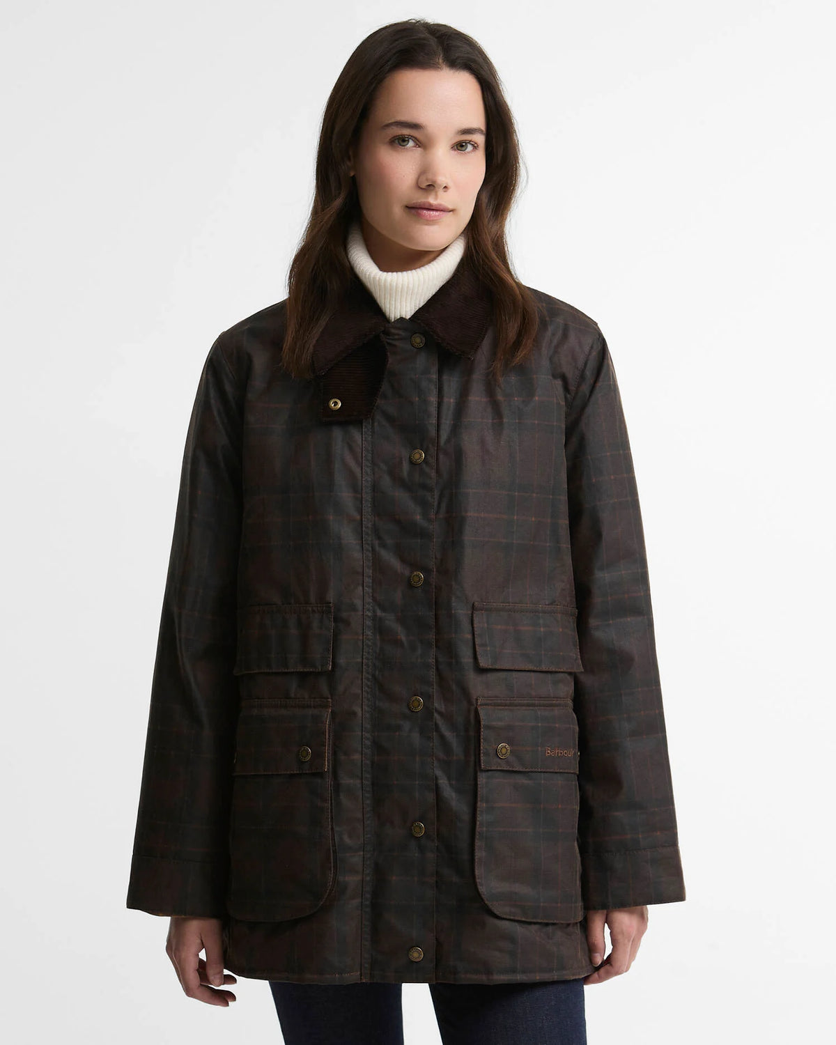 Barbour Women's Modern Checked Border Wax Jacket