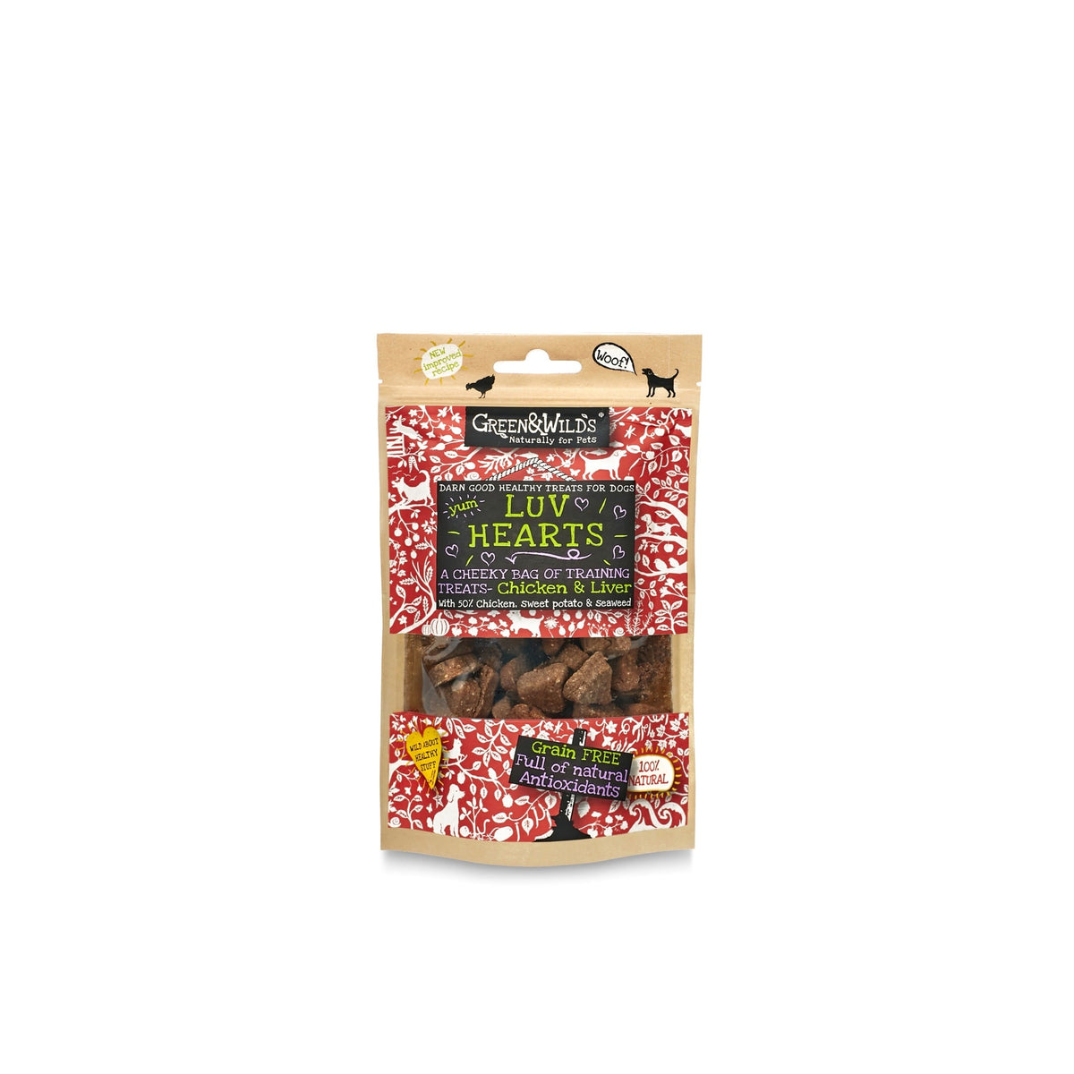 Green & Wild's Luv Hearts Chicken & Liver Training Treats