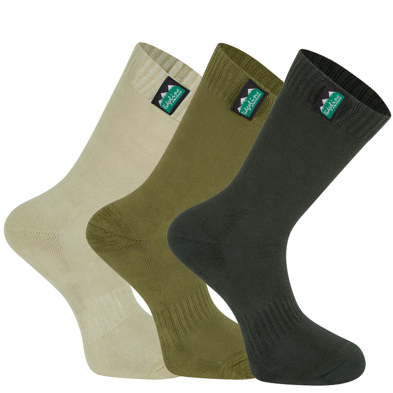 Ridgeline Cotton Work Socks Mid Length (Pack of 3)
