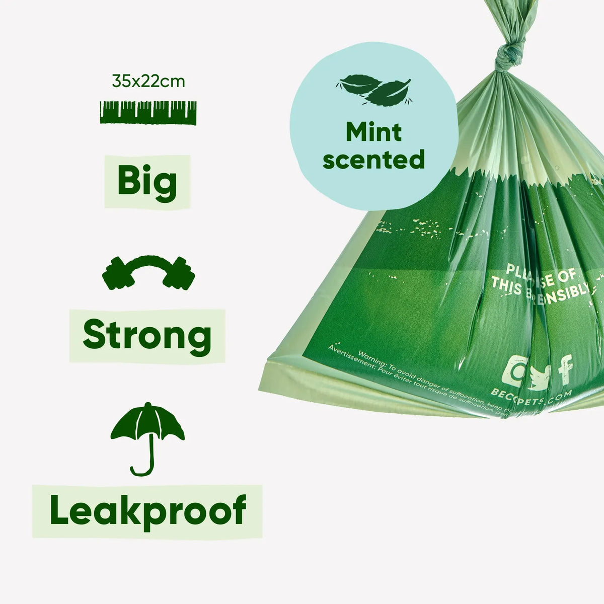 Beco Super Strong Mint Scented Poop Bags