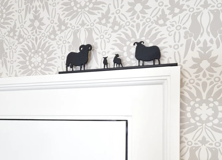 ShadowShapes Blackfaced Sheep Family Group