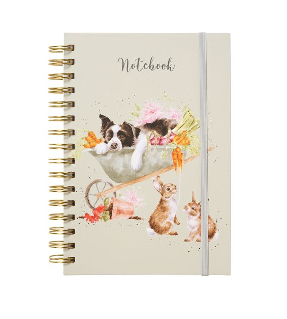 Wrendale 'Sleeping on the Job' Border Collie and Rabbit A5 Notebook