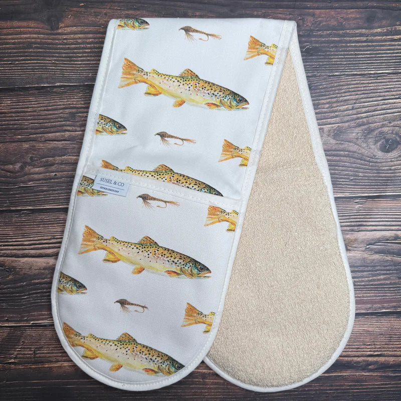 Susel & Co Brown Trout Double Oven Gloves