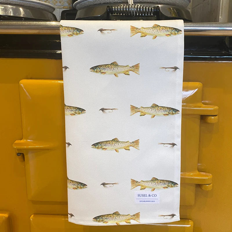 Susel & Co Brown Trout Luxury Tea Towel