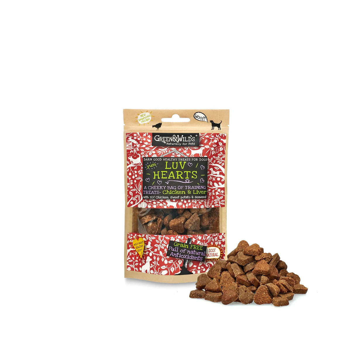 Green & Wild's Luv Hearts Chicken & Liver Training Treats