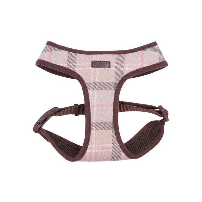 Barbour Taupe/Pink Tartan Dog Harness - Country Ways