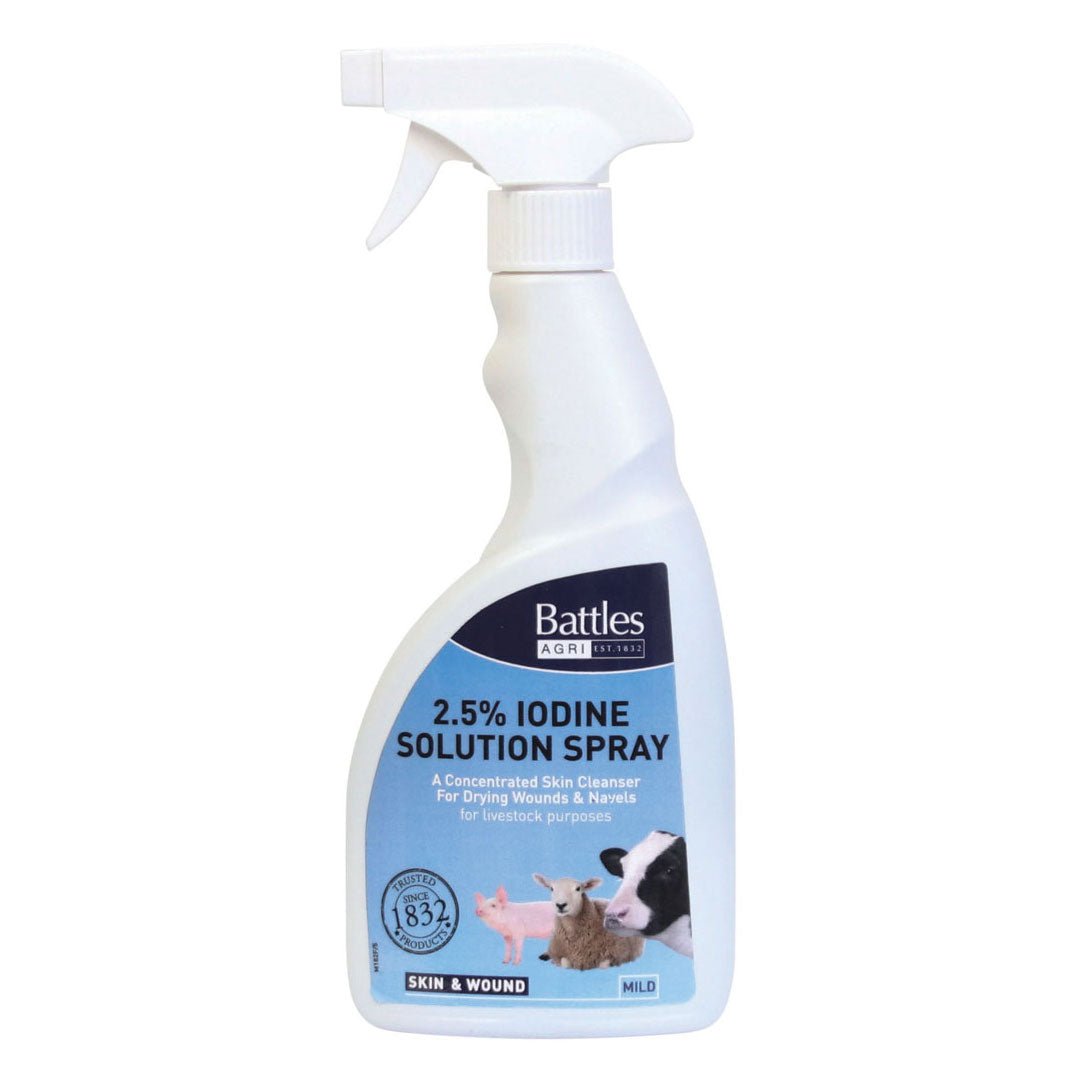 Battles AGRI 2.5% Iodine Solution Spray 500ml - Country Ways