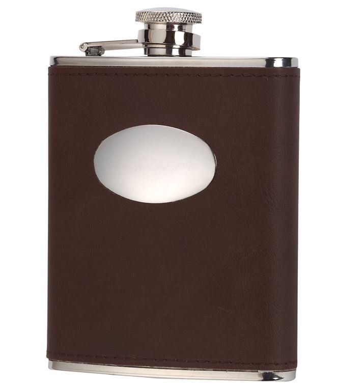 Bisley Brown Leather 6oz Hip Flask - Country Ways