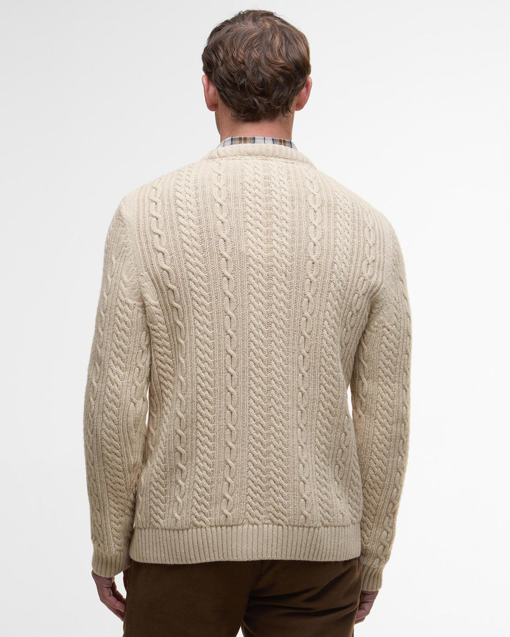 Barbour Men's Lowfen Cable Crew Neck Jumper AW25