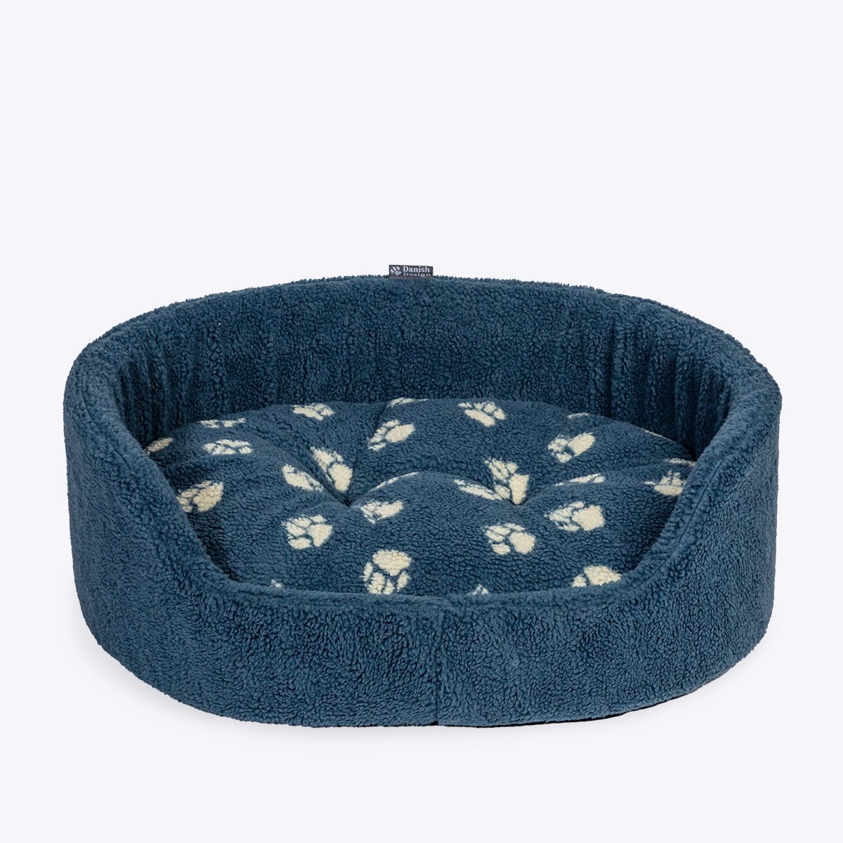 Danish Design Harbour Paw Hundebett – Tiefe Sherpa-Fleece Decke, Waschbar, Größe M, Grau