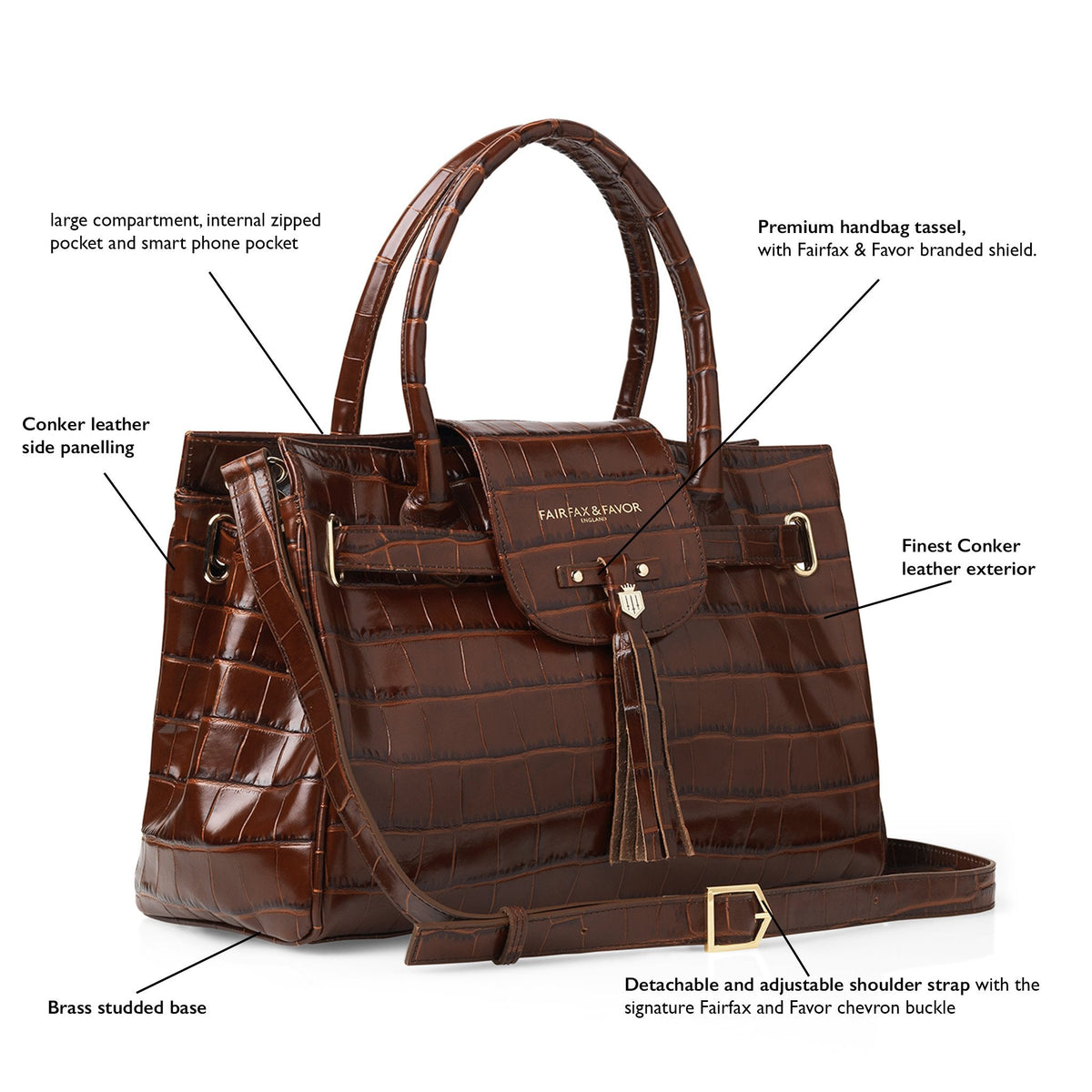 Fairfax & Favor Windsor Bag - Conker Brown - Country Ways