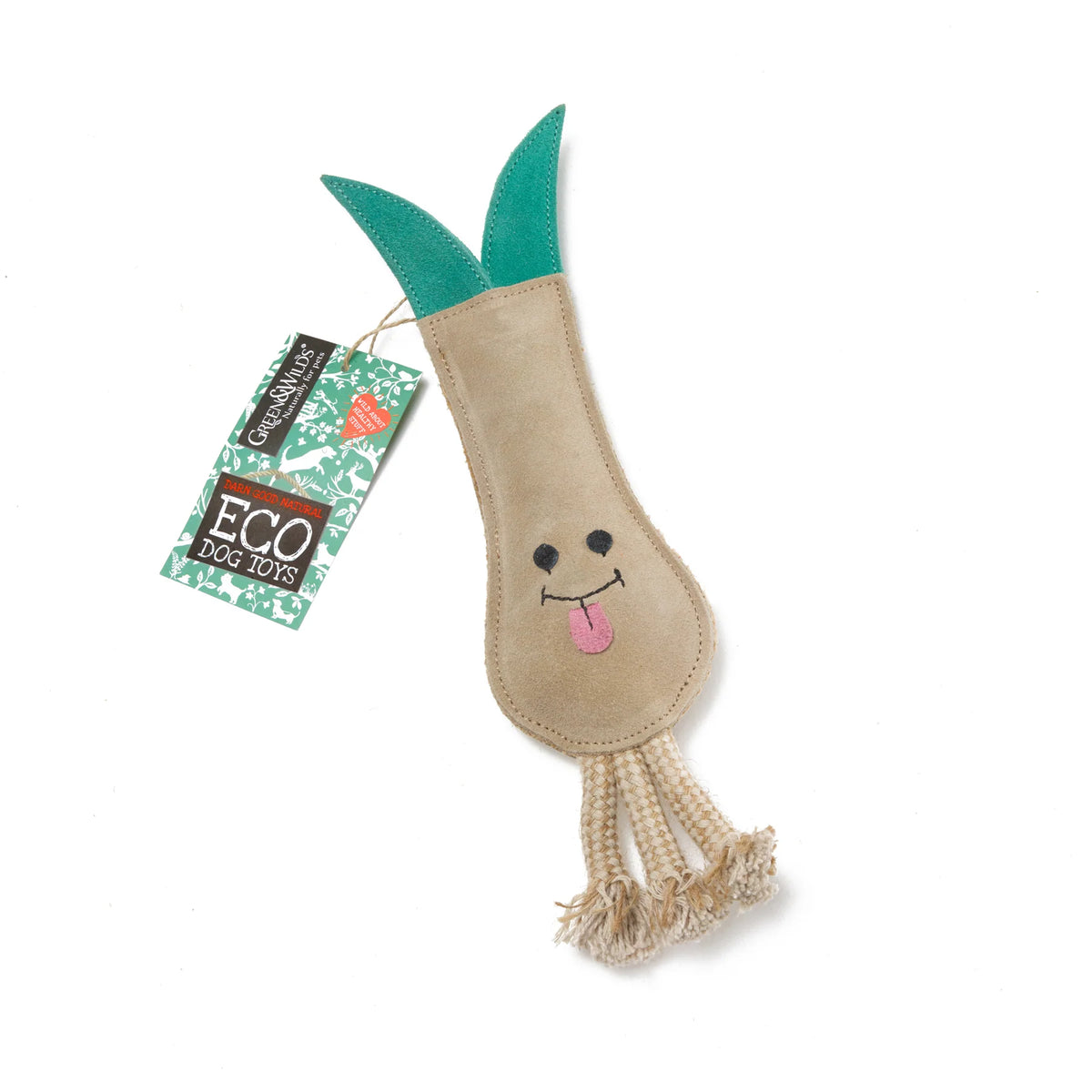 Green & Wild's Lenny Leek ECO Dog Toy