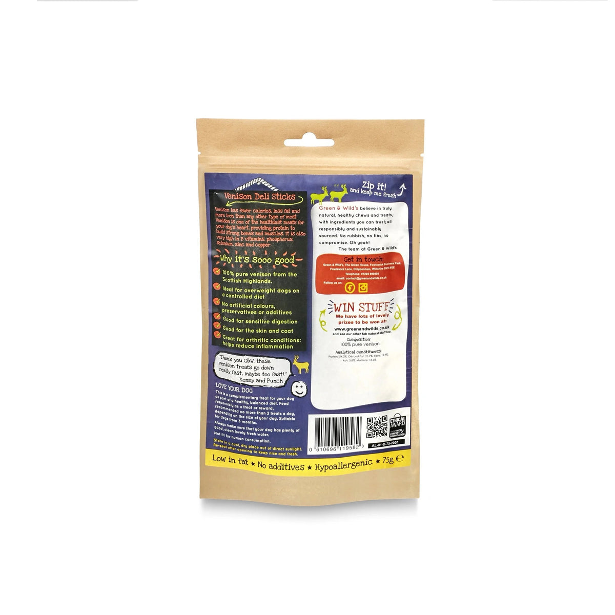 Green & Wild's Venison Deli Sticks - Country Ways