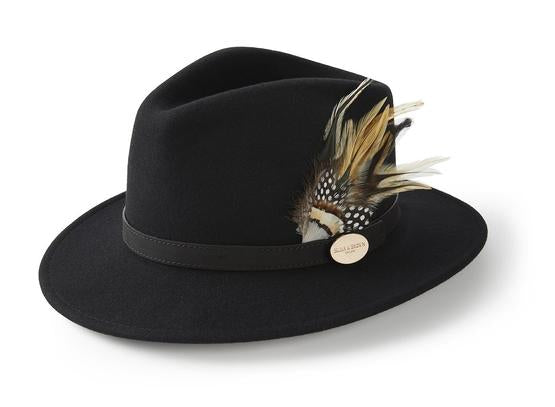 Hicks & Brown Suffolk Fedora Hat (Guinea & Pheasant Feather)