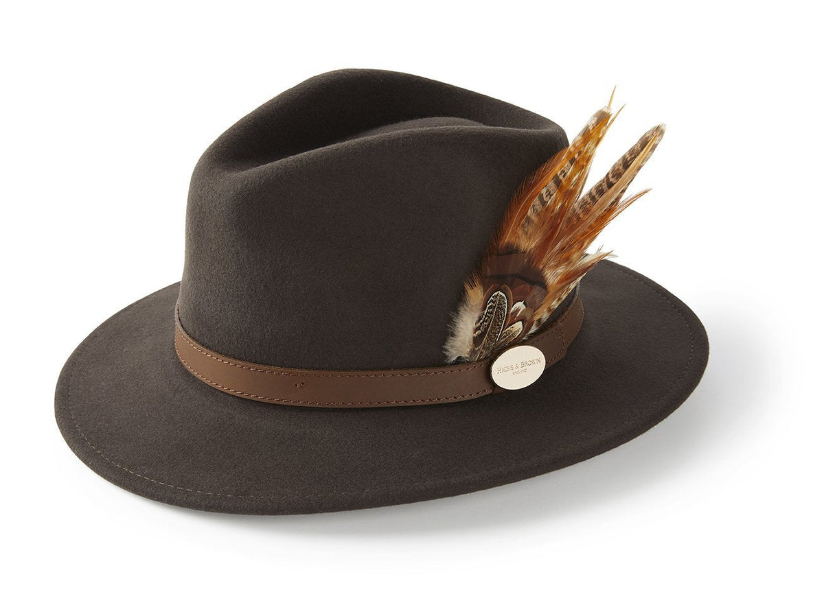 Hicks & Brown Suffolk Fedora Hat (Gamebird Feather) - Country Ways