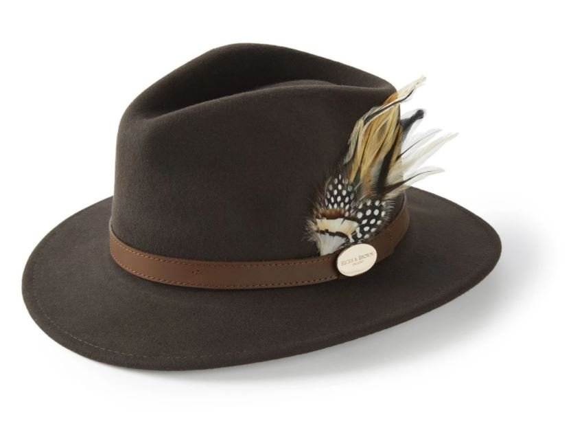 Hicks & Brown Suffolk Fedora Hat (Guinea & Pheasant Feather) - Country Ways