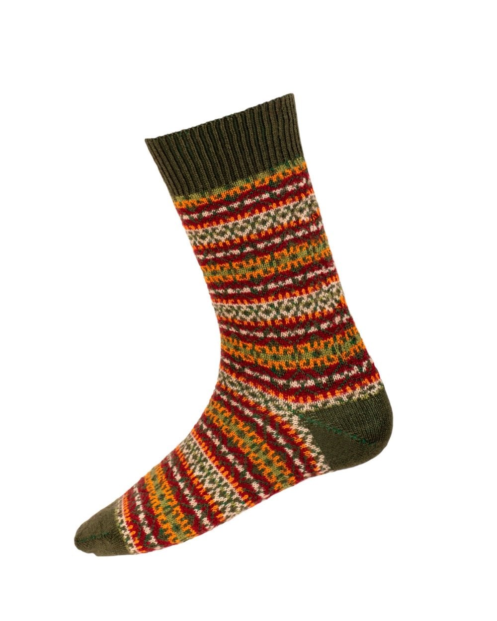 House of Cheviot Men's Fairisle Short Sock