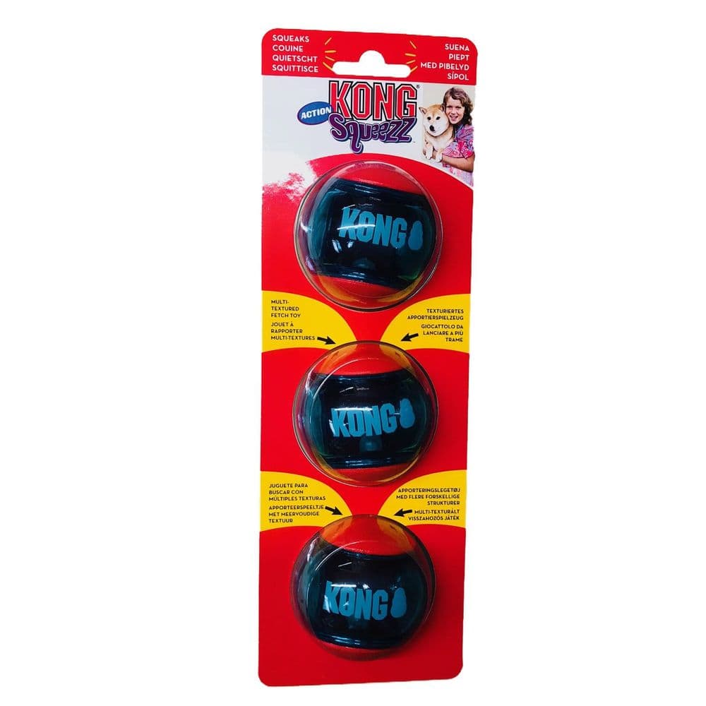 Kong Squeezz Action Ball x 3 Pack - Country Ways