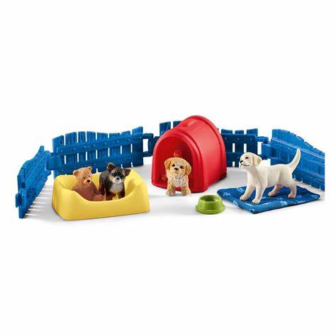 Schleich Puppy Pen Toy Set - Country Ways