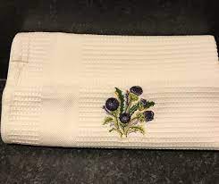 Thistle Waffle Weave Tea Towel - Country Ways