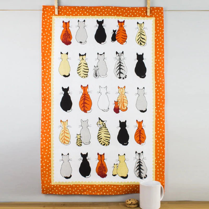 Ulster Weavers Cotton Tea Towel Cats In Waiting - Country Ways