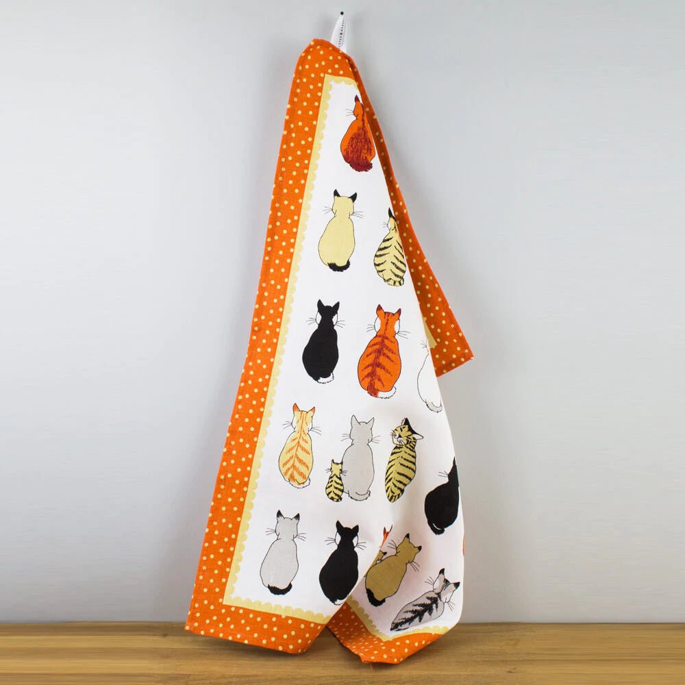 Ulster Weavers Cotton Tea Towel Cats In Waiting - Country Ways