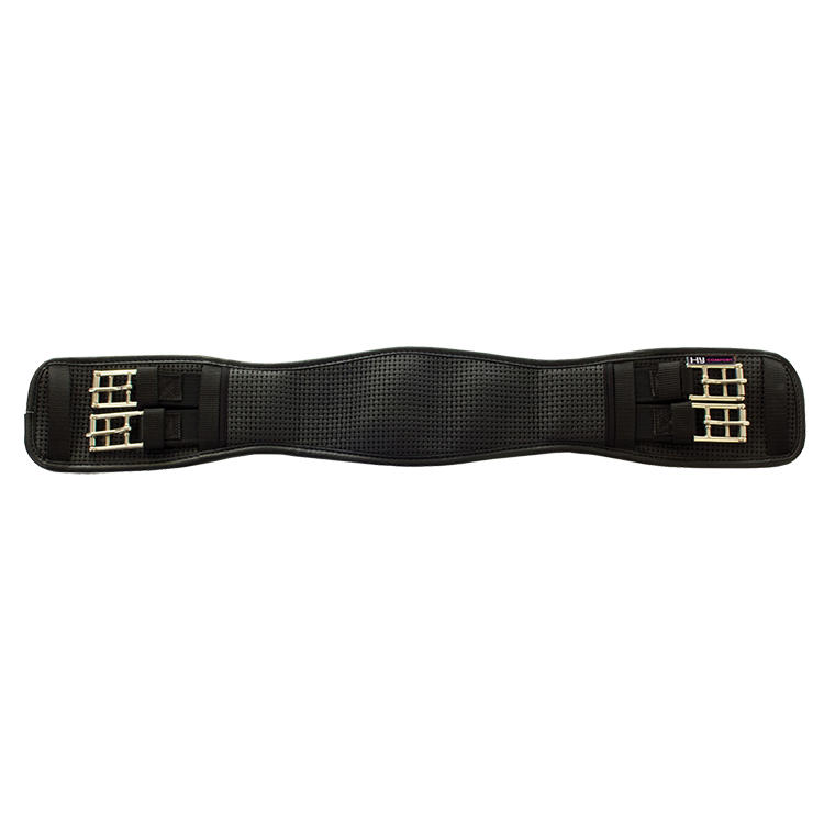 Hycomfort Waffle Dressage Girth Elastic Both Ends Black | Country Ways