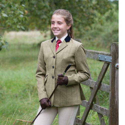 Equetech Childs Foxbury Deluxe Tweed Riding Jacket Green | Country Ways