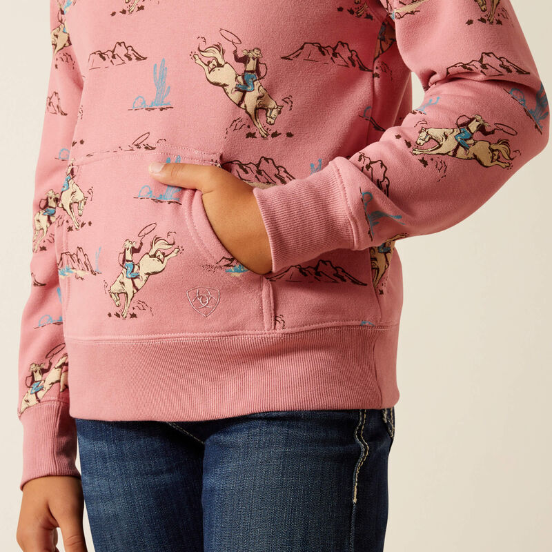 Ariat Kid's Bronc Scene 1/4 Zip Sweatshirt AW25