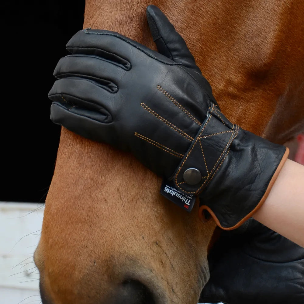 Hy Thinsulate Leather Winter Riding Gloves