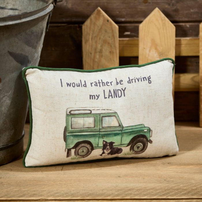 Langs 'I would rather be driving my Landy' Cushion