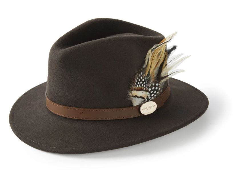 Hicks & Brown Suffolk Fedora Hat (Guinea & Pheasant Feather)