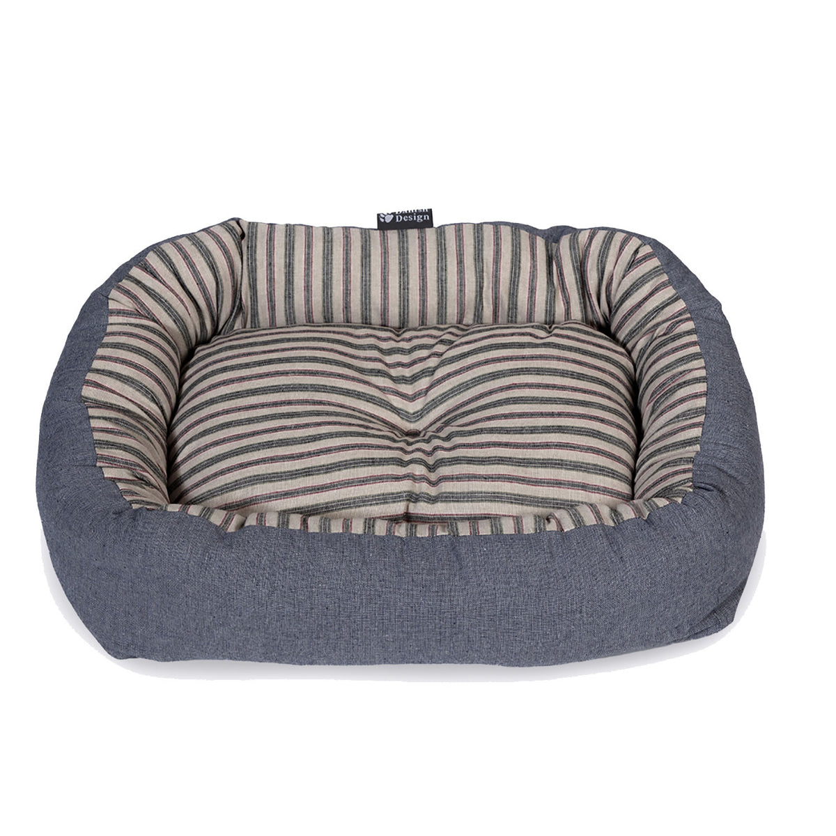 Danish Design Rustic Stripe Snuggle Dog Bed Denim