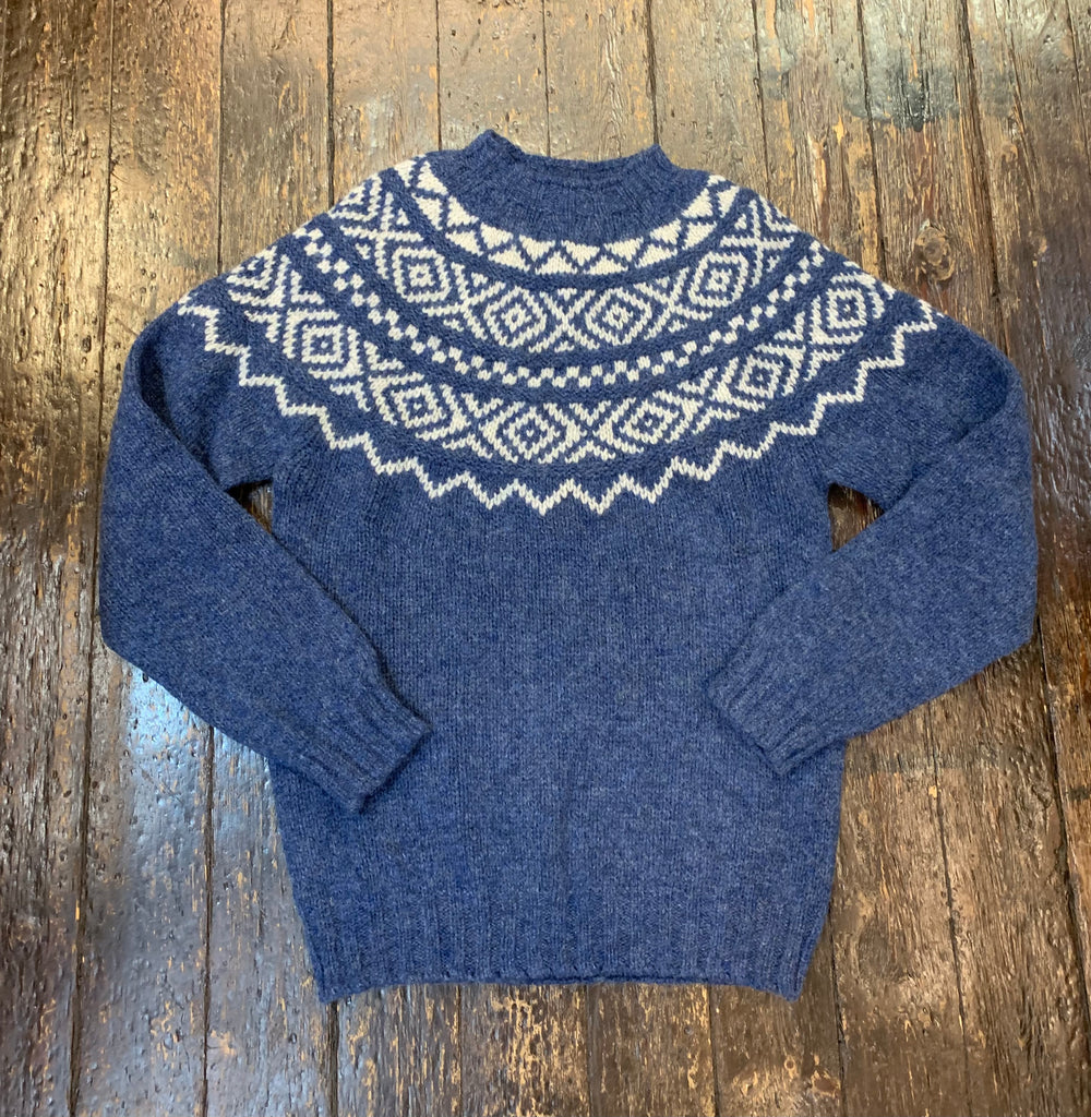 Harley of Scotland Men's 2 Colour Fairisle Yoke Crew Neck Sweater AW25