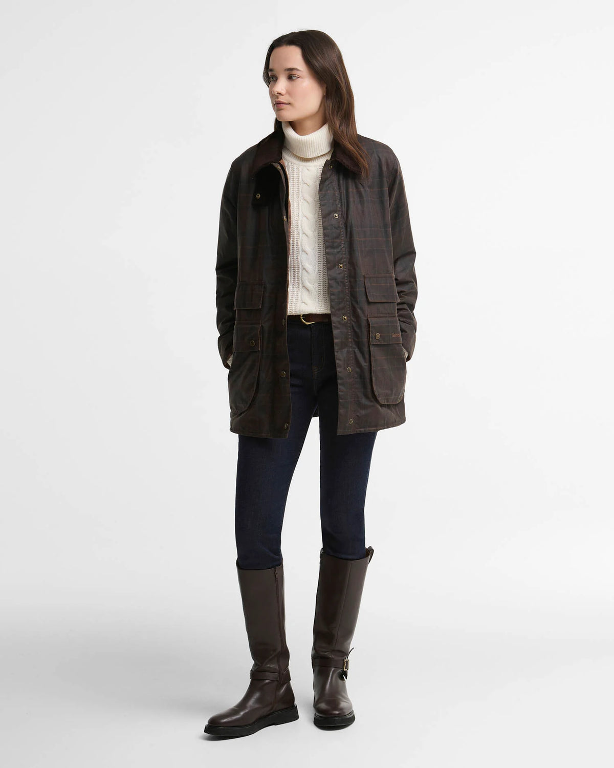 Barbour Women's Modern Checked Border Wax Jacket