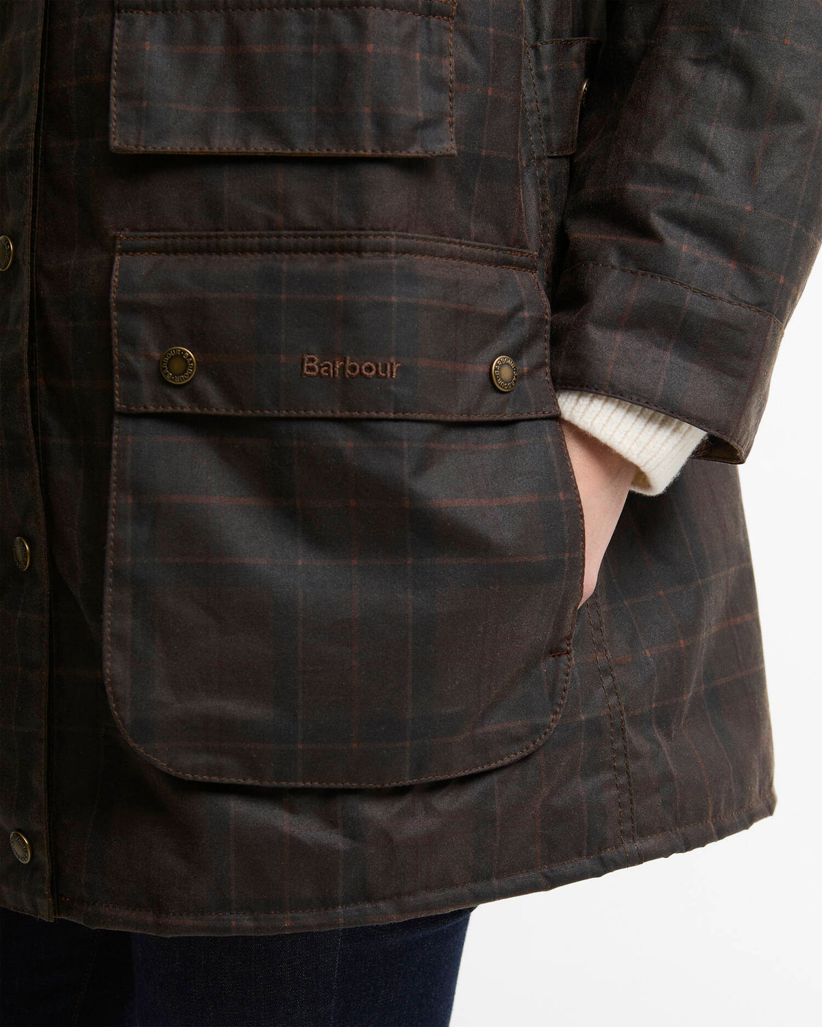 Barbour Women's Modern Checked Border Wax Jacket