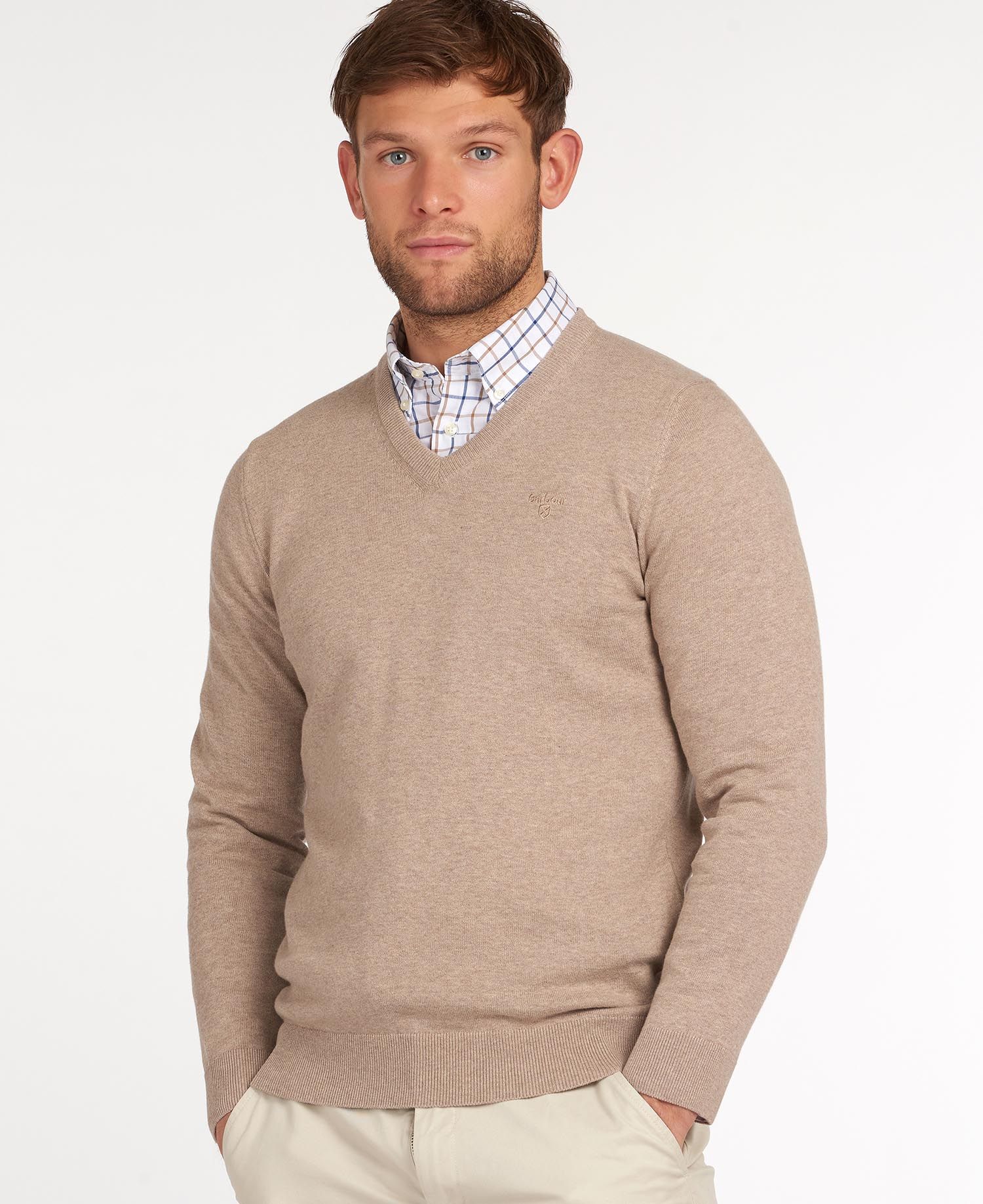 Barbour Men's Pima Cotton V-Neck Jumper Country Ways