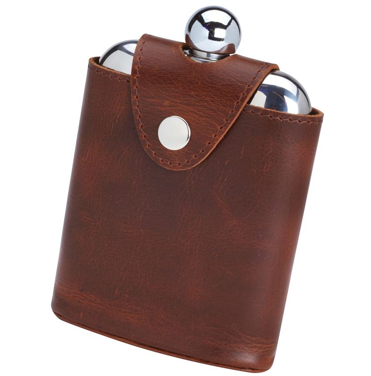 Bisley Hip Flask in Leather Pouch - Country Ways